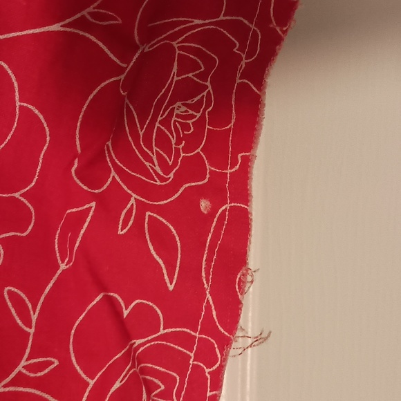 Red Rose Cotton Skirt-->Handmade - Picture 4 of 6